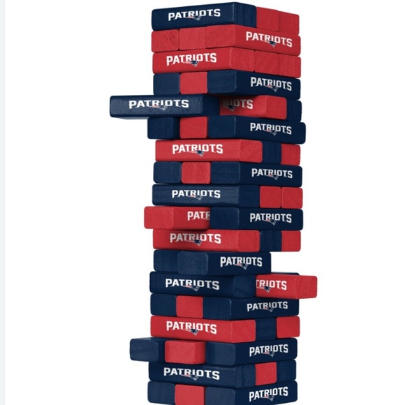 NFL New England Patriots Table Top Stackers Tower Blocks Build Game Board NEW - Picture 3 of 3
